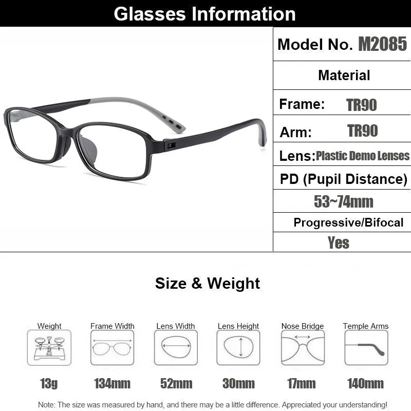 Gmei Women's Eyeglasses Ultralight Tr90 Plastic Small Face M2085