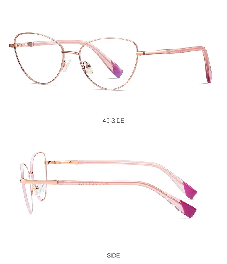 Gmei Women's Full Rim Alloy Cat Eye Frame Eyeglasses 3020