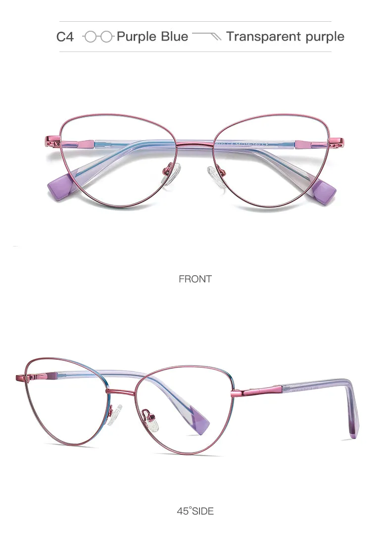 Gmei Women's Full Rim Alloy Cat Eye Frame Eyeglasses 3020