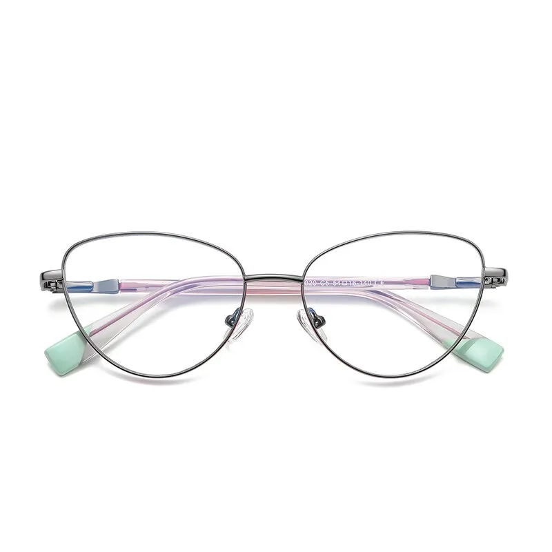 Gmei Women's Full Rim Alloy Cat Eye Frame Eyeglasses 3020