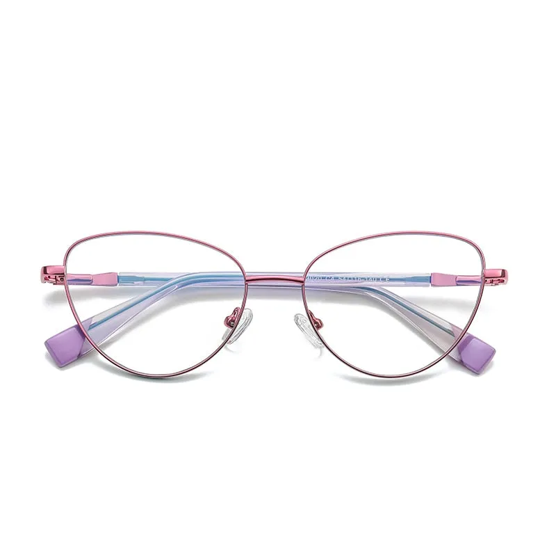 Gmei Women's Full Rim Alloy Cat Eye Frame Eyeglasses 3020