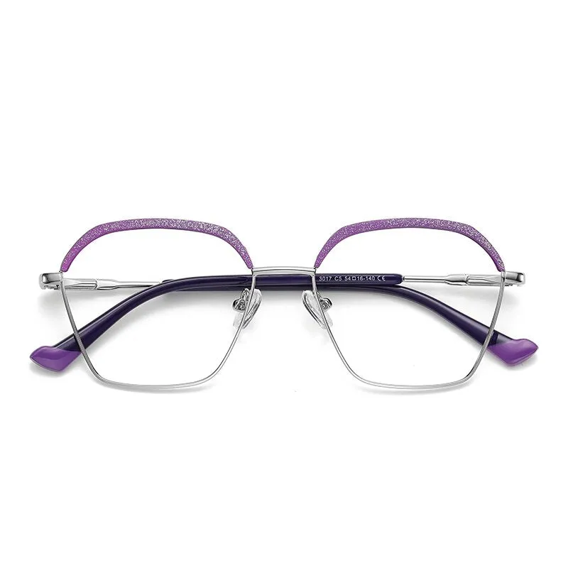 Gmei Women's Full Rim Alloy Square Frame Eyeglasses 3017