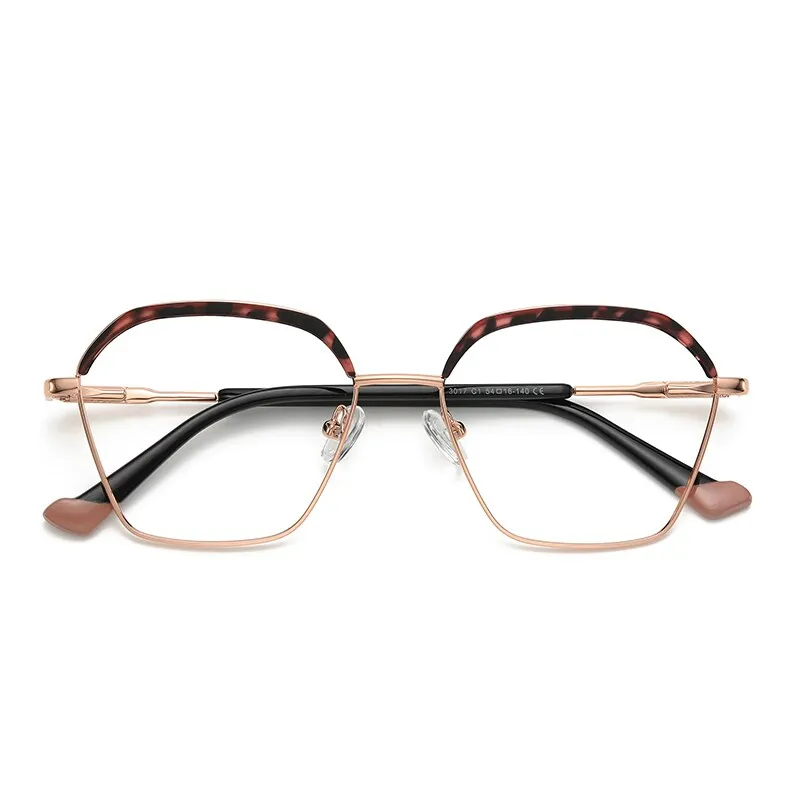 Gmei Women's Full Rim Alloy Square Frame Eyeglasses 3017