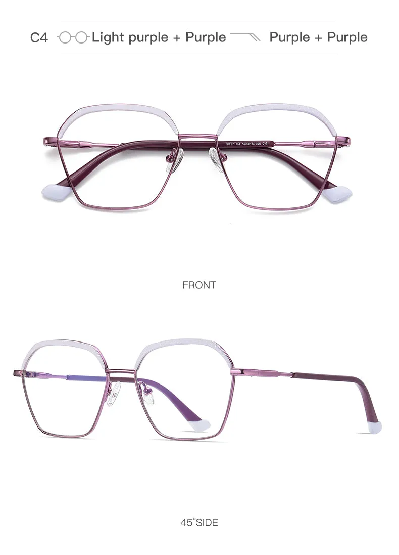 Gmei Women's Full Rim Alloy Square Frame Eyeglasses 3017