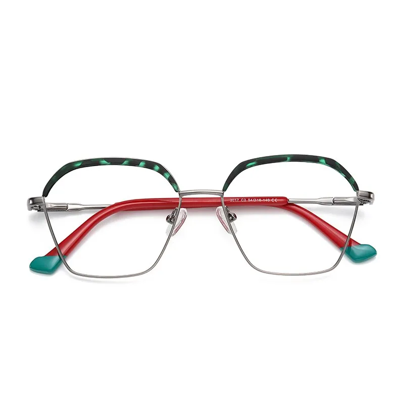 Gmei Women's Full Rim Alloy Square Frame Eyeglasses 3017