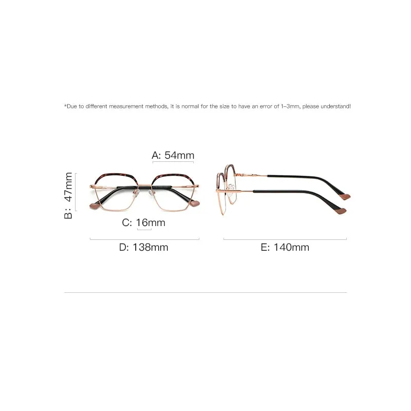 Gmei Women's Full Rim Alloy Square Frame Eyeglasses 3017