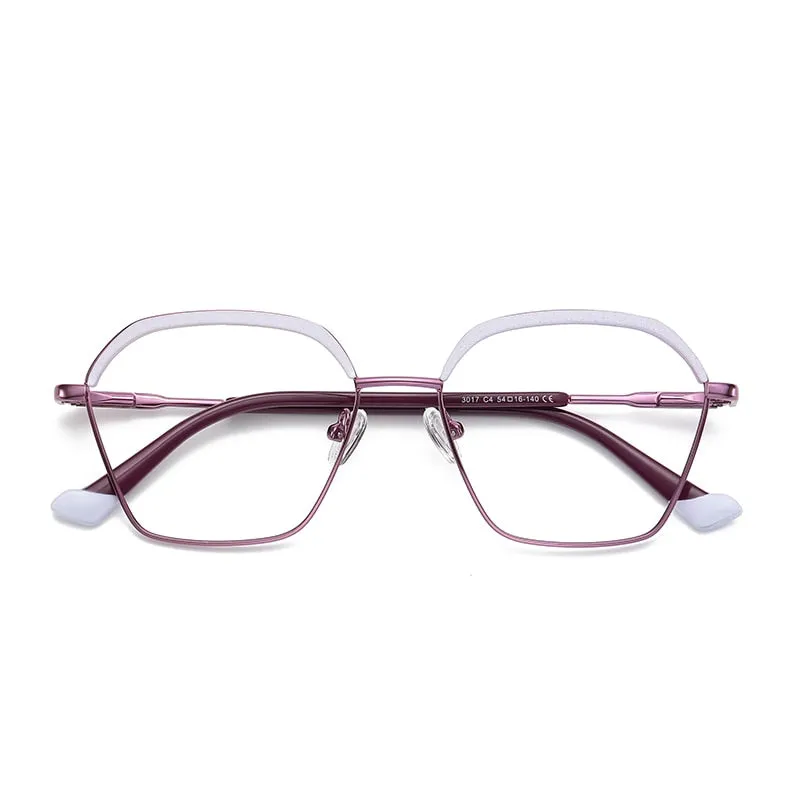 Gmei Women's Full Rim Alloy Square Frame Eyeglasses 3017