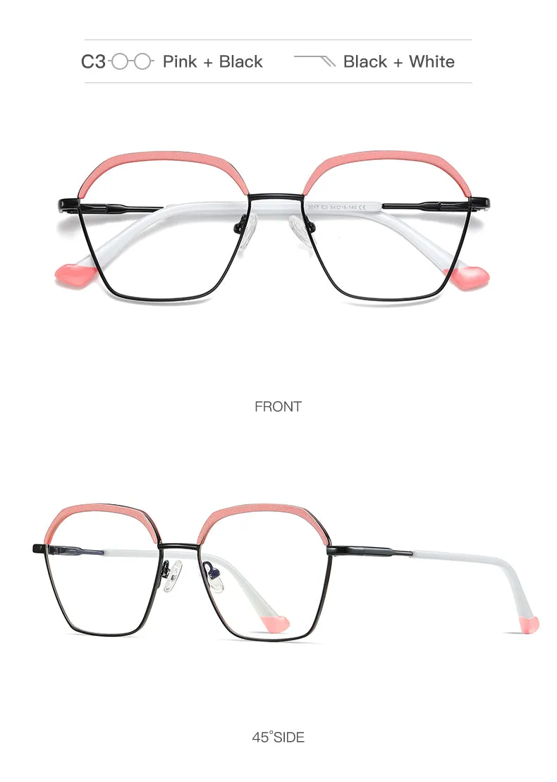 Gmei Women's Full Rim Alloy Square Frame Eyeglasses 3017