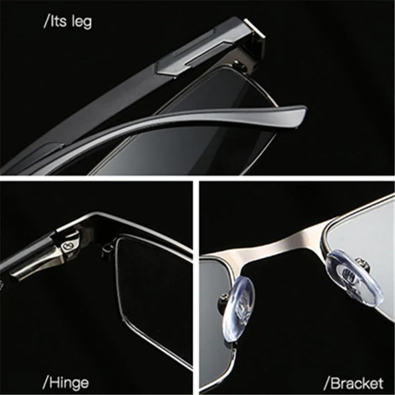 Handoer Men's Full Rim Square Titanium Alloy Reading Glasses A070