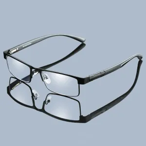 Handoer Men's Full Rim Square Titanium Alloy Reading Glasses A070