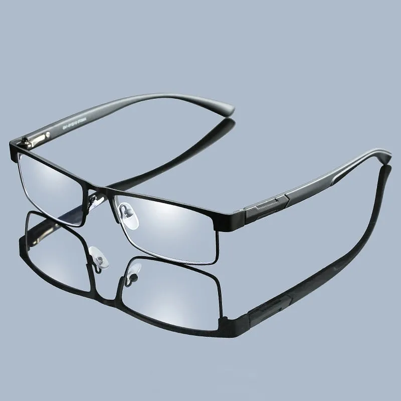 Handoer Men's Full Rim Square Titanium Alloy Reading Glasses A070