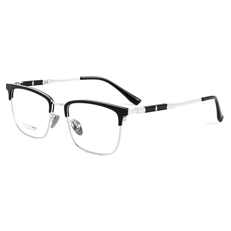 Handoer Men's Full Rim Square Titanium Eyeglasses 9016