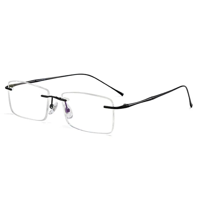 Handoer Men's Rimless Customized Lens Shape Titanium Eyeglasses 632