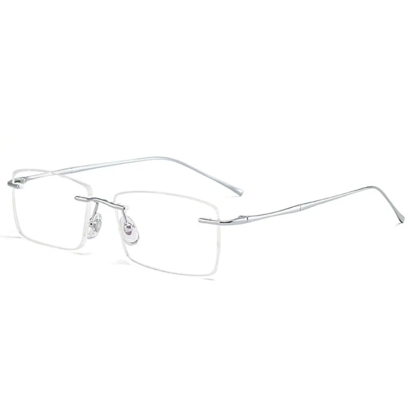 Handoer Men's Rimless Customized Lens Shape Titanium Eyeglasses 632