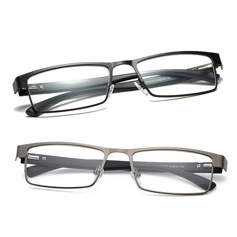 Handoer Unisex Full Rim Square Alloy Reading Glasses 070