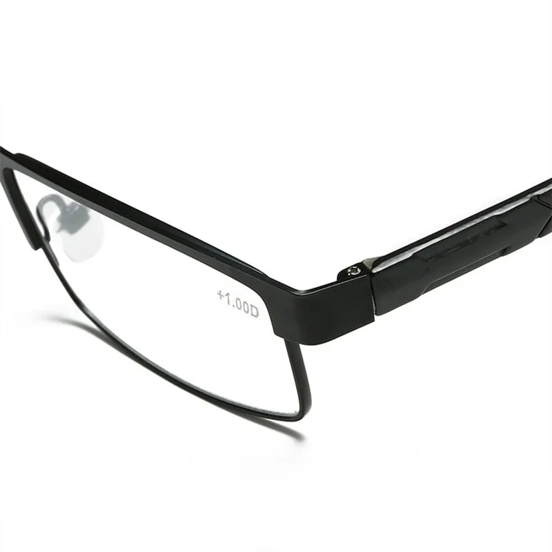 Handoer Unisex Full Rim Square Alloy Reading Glasses 070