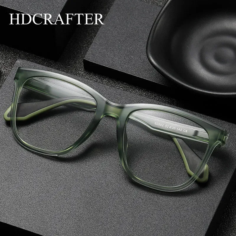 Hdcrafter Men's Full Rim Square Tr 90 Titanium Sport Eyeglasses 02002