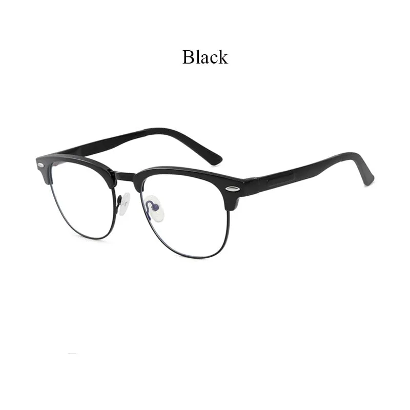 Hdcrafter Men's Semi Rim Square Aluminum Magnesium Frame Eyeglasses 6083