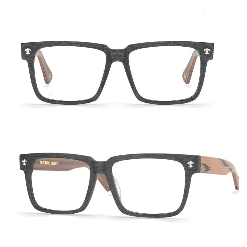 Hdcrafter Unisex Full Rim Big 150mm Square Wood Eyeglasses Jk040