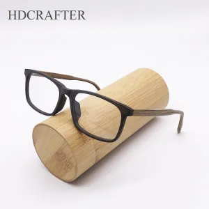 Hdcrafter Unisex Full Rim Oversized Square Wood Frame Eyeglasses 1691