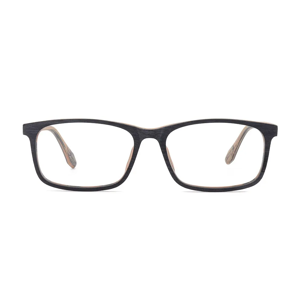 Hdcrafter Unisex Full Rim Oversized Square Wood Frame Eyeglasses 1691