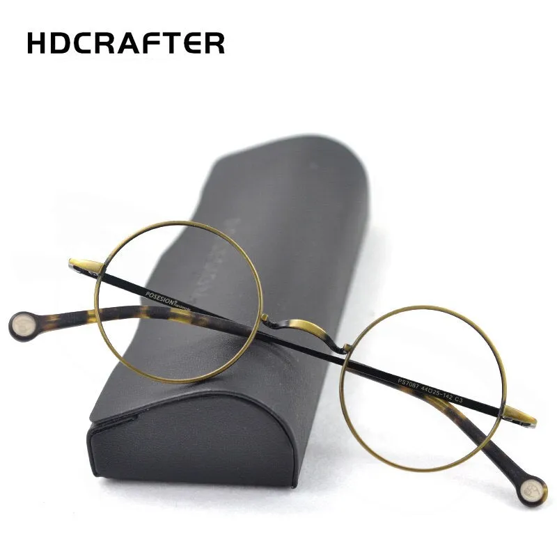 Hdcrafter Unisex Full Rim Round Alloy Frame Eyeglasses Ps7087