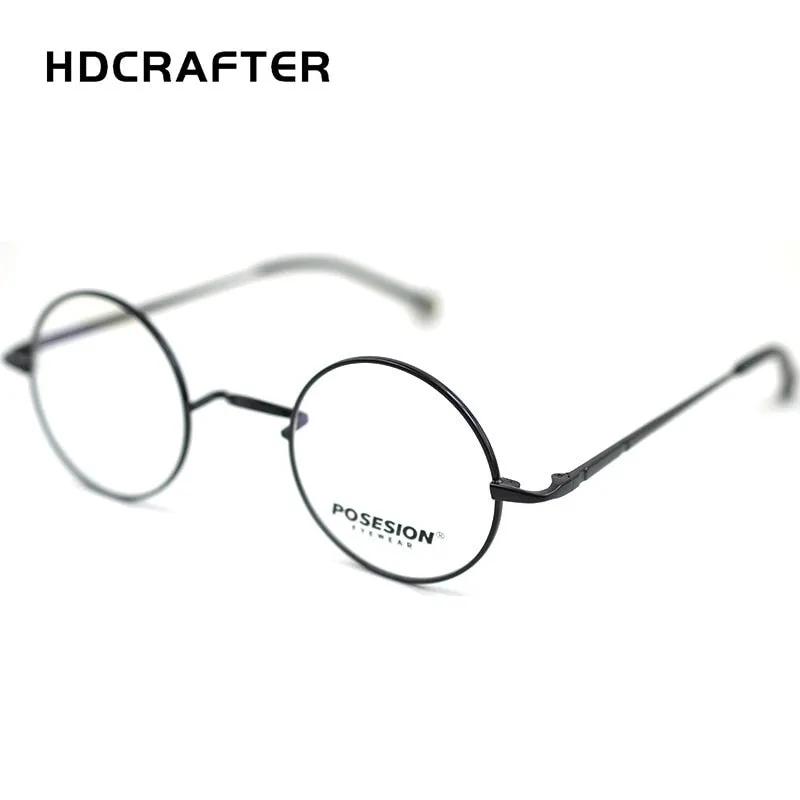 Hdcrafter Unisex Full Rim Round Alloy Frame Eyeglasses Ps7087