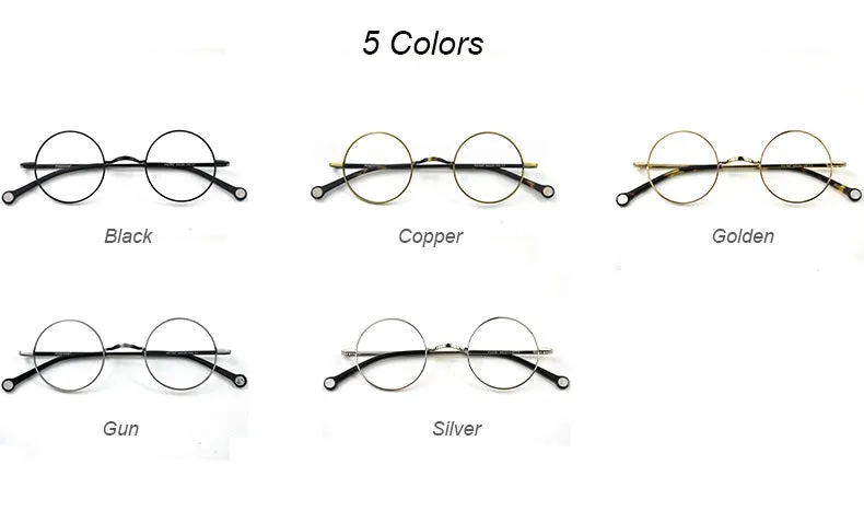 Hdcrafter Unisex Full Rim Round Alloy Frame Eyeglasses Ps7087