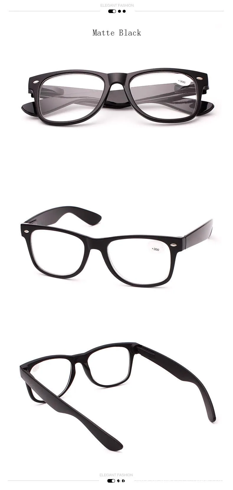 Hdcrafter Unisex Full Rim Square Acetate Frame Reading Glasses H9002