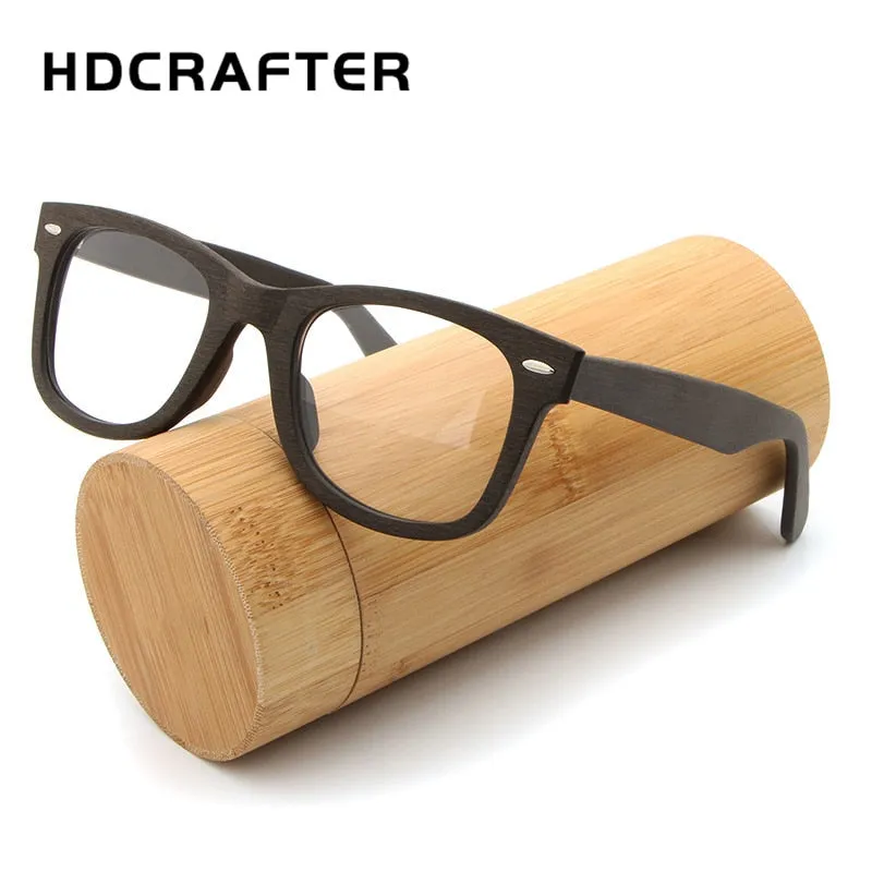 Hdcrafter Unisex Full Rim Square Round Wood Frame Eyeglasses Lhb031