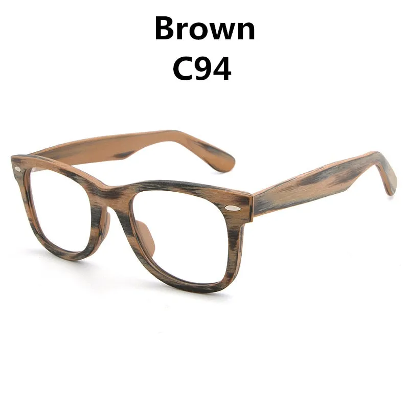 Hdcrafter Unisex Full Rim Square Round Wood Frame Eyeglasses Lhb031