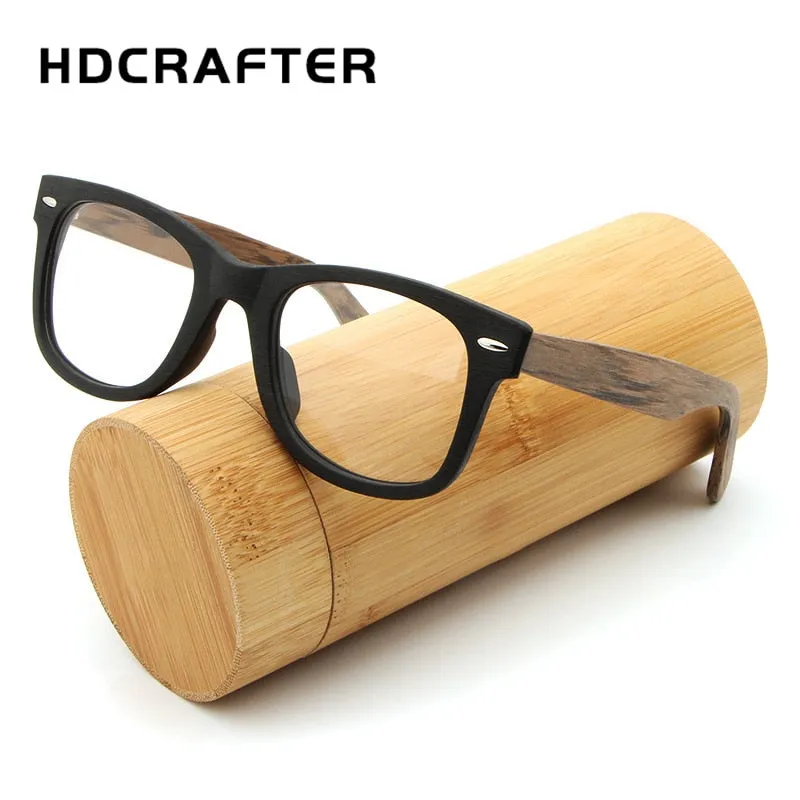 Hdcrafter Unisex Full Rim Square Round Wood Frame Eyeglasses Lhb031