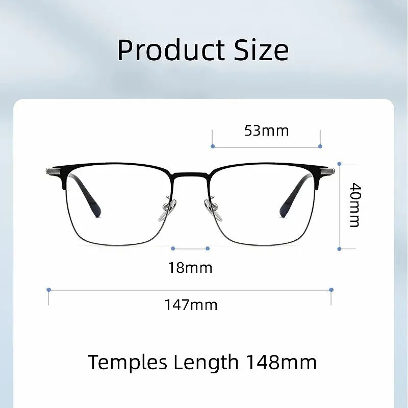 Hdcrafter Unisex Full Rim Square Titanium Eyeglasses 9009t