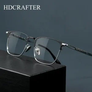 Hdcrafter Unisex Full Rim Square Titanium Eyeglasses 9009t