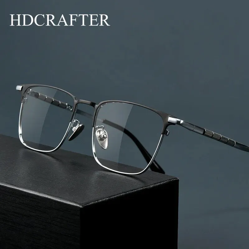 Hdcrafter Unisex Full Rim Square Titanium Eyeglasses 9009t