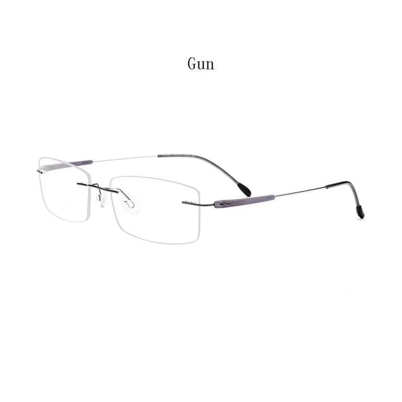 Hdcrafter Unisex Rimless Rectangle Titanium Frame Eyeglasses 3125