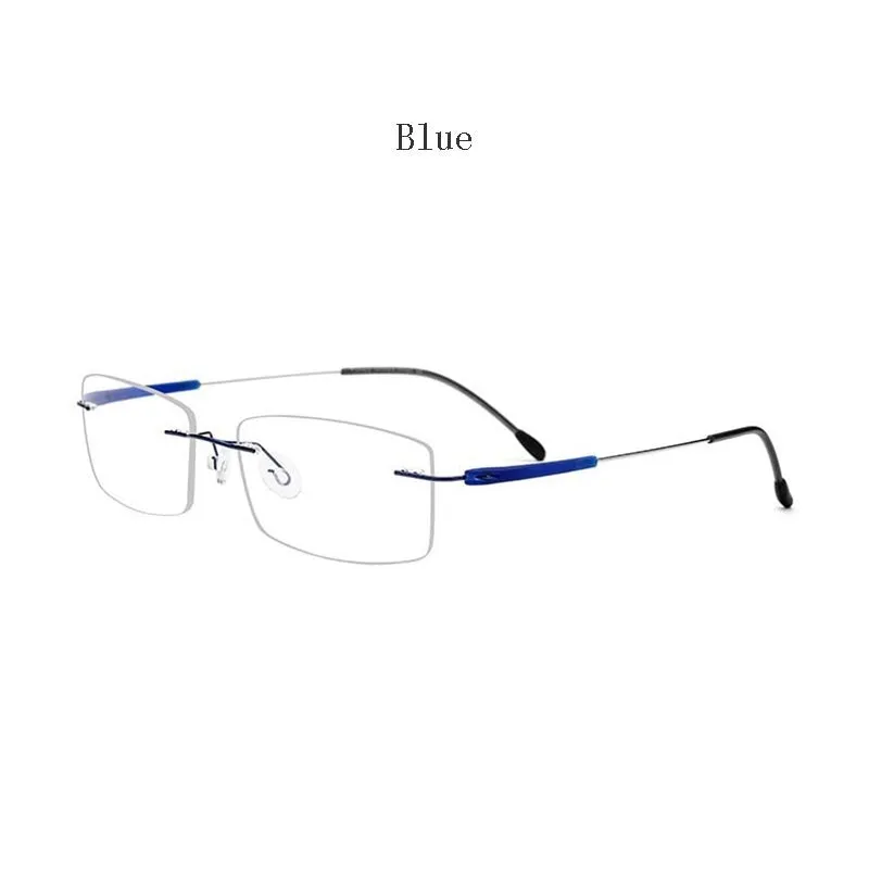 Hdcrafter Unisex Rimless Rectangle Titanium Frame Eyeglasses 3125