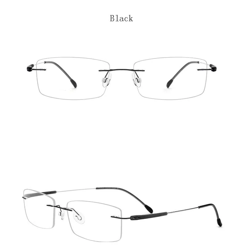 Hdcrafter Unisex Rimless Rectangle Titanium Frame Eyeglasses 3125