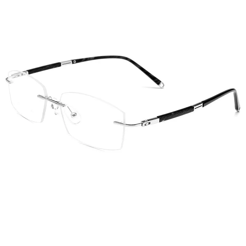 Hdcrafter Unisex Rimless Square Titanium Eyeglasses Z18wk