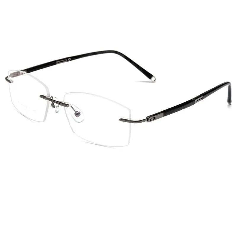 Hdcrafter Unisex Rimless Square Titanium Eyeglasses Z18wk