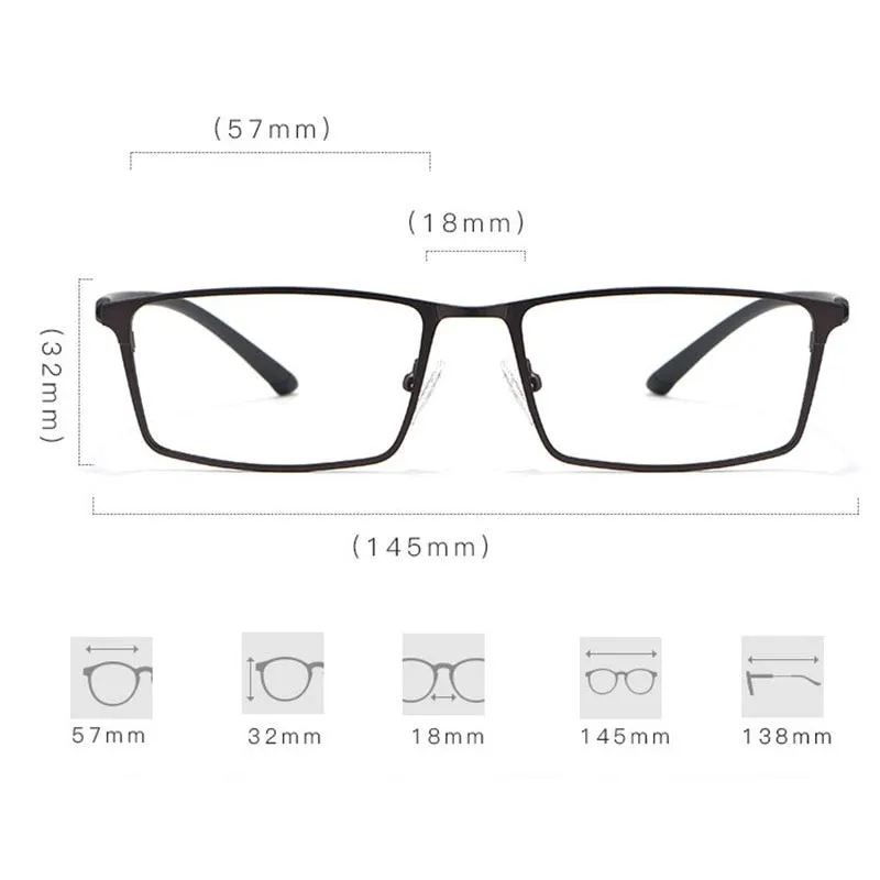 Hotochki Men's Full Rim Alloy Frame Eyeglasses 8835