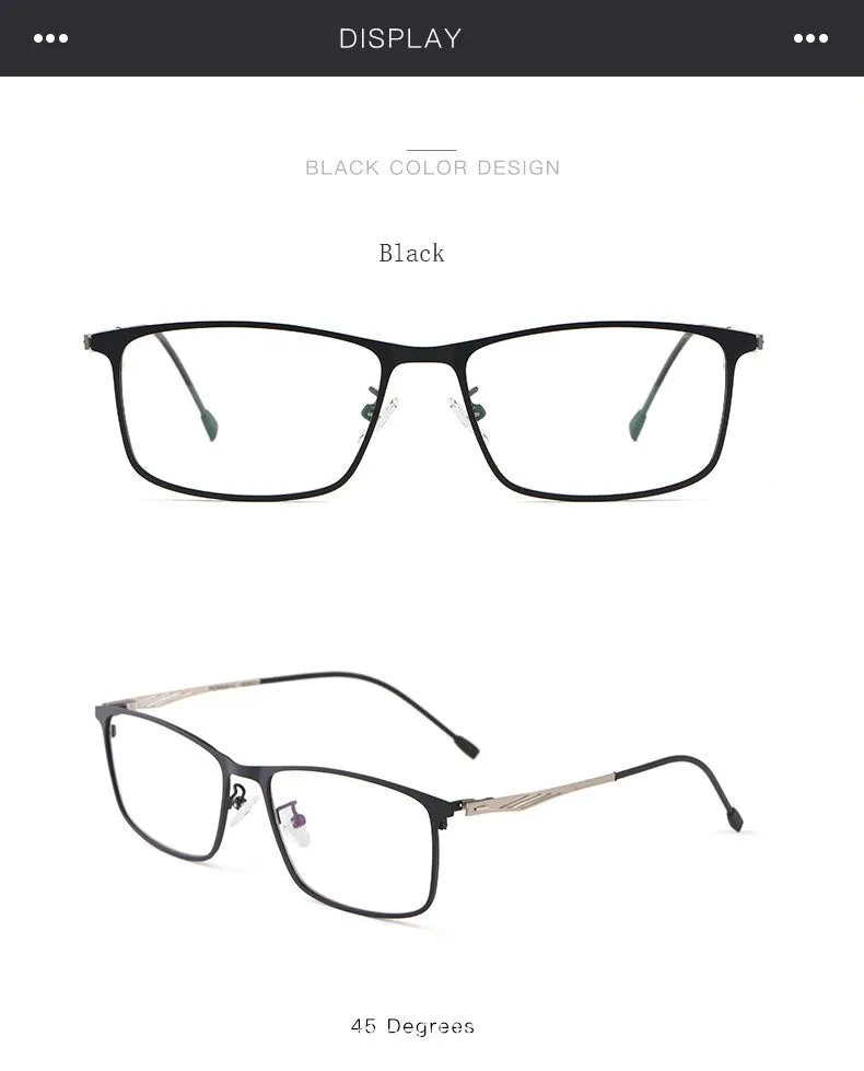 Hotochki Men's Full Rim Alloy Frame Eyeglasses 8835