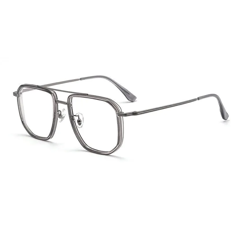 Hotochki Men's Full Rim Titanium Alloy IP Plated Frame Eyeglasses 2216yj