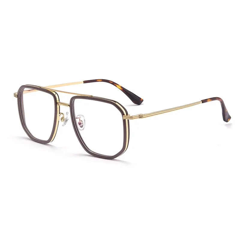 Hotochki Men's Full Rim Titanium Alloy IP Plated Frame Eyeglasses 2216yj