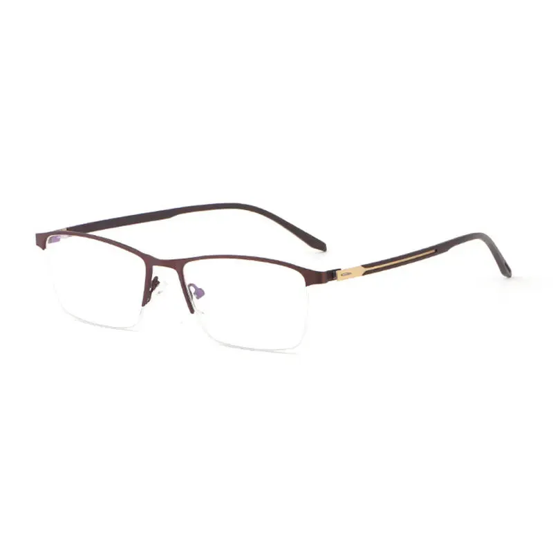 Hotochki Mens Semi Rim Square Alloy Eyeglasses 9833