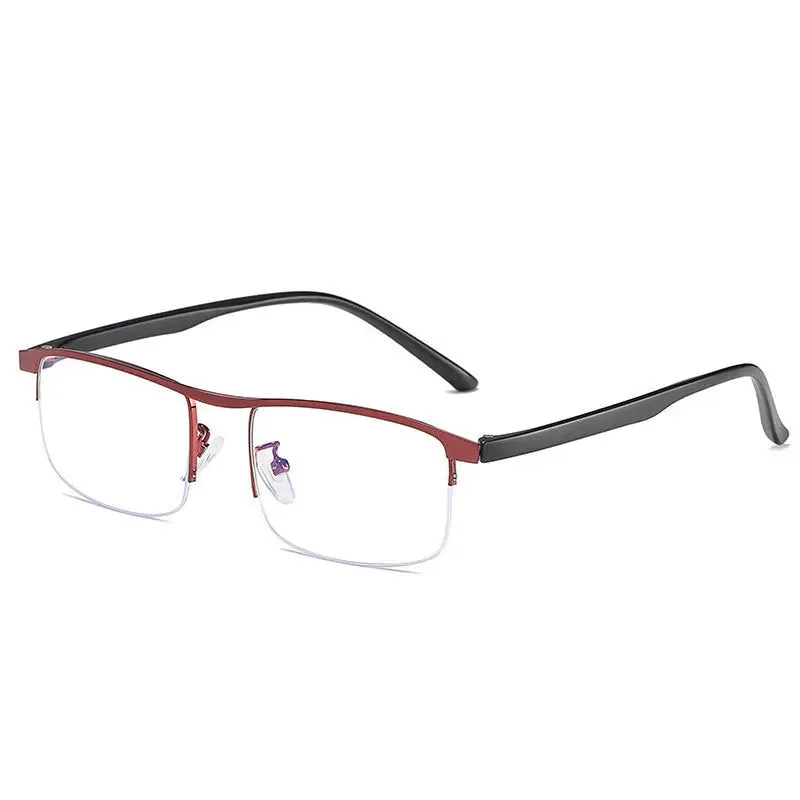 Hotochki Mens Semi Rim Square Alloy Eyeglasses Zy8801