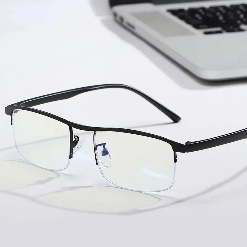 Hotochki Mens Semi Rim Square Alloy Eyeglasses Zy8801