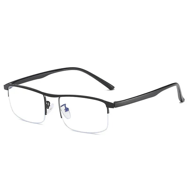 Hotochki Mens Semi Rim Square Alloy Eyeglasses Zy8801