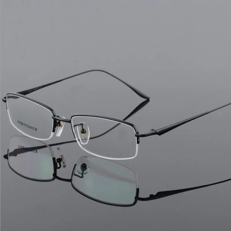 Hotochki Men's Semi Rim Titanium Frame Eyeglasses 8272