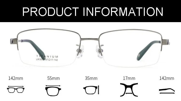 Hotochki Men's Titanium Memory Alloy Eyeglasses Lr7818